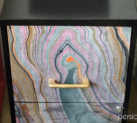 decoupage filing cabinet marble, decoupage, home office, painted furniture
