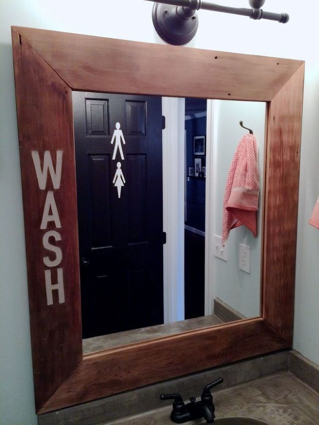 bathroom decorating deas mirror redo, bathroom ideas, diy, home decor, repurposing upcycling, woodworking projects