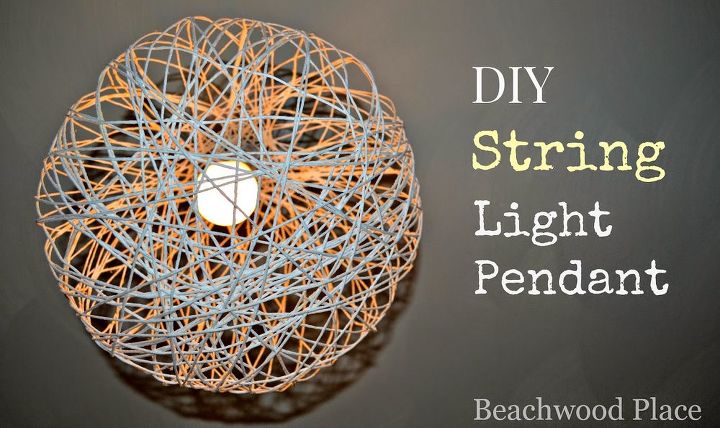 diy string pendant light shade, bedroom ideas, home decor, how to, lighting