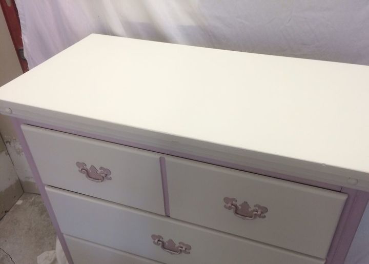 painting furniture antique dresser white pink, painted furniture