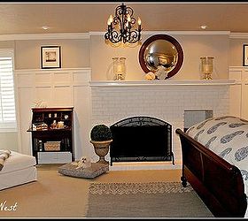 painting fireplace white brick before after, bedroom ideas, concrete masonry, home decor, paint colors, painting, wall decor