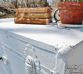 shabby chic vintage trunk coffee table upcycle, painted furniture, repurposing upcycling, shabby chic