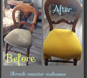 reupholster chair sweater shrunken repurpose, painted furniture, reupholster