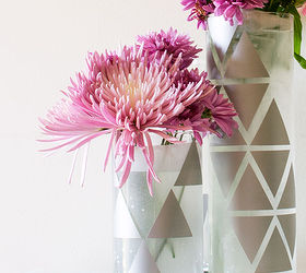 diy glass cups decal geometric vase, crafts, home decor