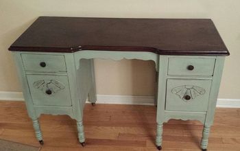 Antique Desk With a Fresh Coat of Paint and Newly Stained Top