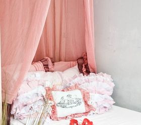 diy bed canopy, bedroom ideas, painted furniture