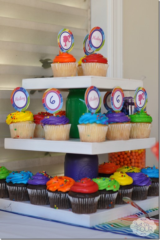 mason jar cupcake stand colorful, crafts, mason jars, repurposing upcycling