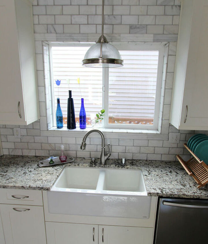 How to make a farmhouse window with mouldingFunky Junk ... DIY Hampton Carrara Polished Kitchen Backsplash | Hometalk