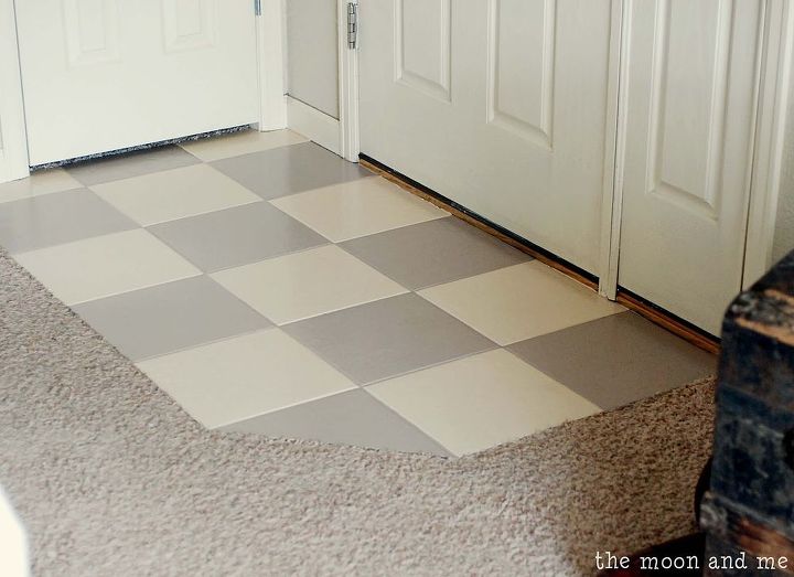 painting tile ceramic floor, chalk paint, diy, flooring, painting, tile flooring