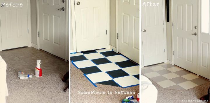painting tile ceramic floor, chalk paint, diy, flooring, painting, tile flooring