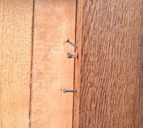 how to correct poorly installed wood fence, Nails left when rails moved