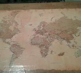 rescue of a very sad old table, painted furniture, World map top