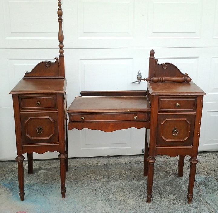 painted furniture upcycled antique vanity nightstands, painted furniture