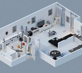 25 charming 3d apartment plans, architecture, home decor, home improvement