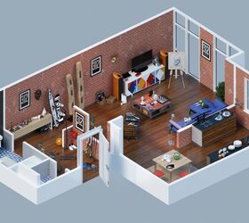 25 charming 3d apartment plans, architecture, home decor, home improvement