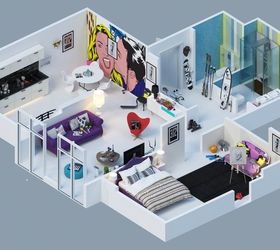 25 charming 3d apartment plans, architecture, home decor, home improvement