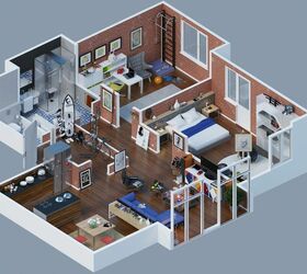 25 charming 3d apartment plans, architecture, home decor, home improvement