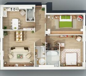 25 charming 3d apartment plans, architecture, home decor, home improvement