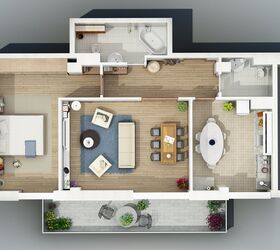 25 charming 3d apartment plans, architecture, home decor, home improvement