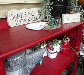garden succulents potting bench dresser upcycle, gardening, outdoor furniture, painted furniture, repurposing upcycling, Potting Bench From An Old Dresser