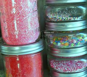 mason jars kitchen storage sprinkles, mason jars, organizing, Utilize Large Small Jars