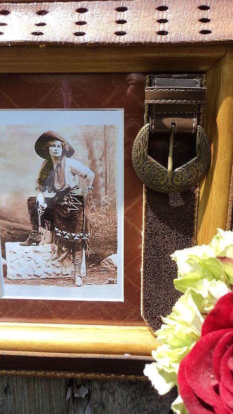 gunslingers and leather photo frame, crafts, home decor, repurposing upcycling