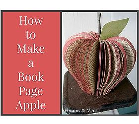 how to make a book page apple, crafts, how to, repurposing upcycling