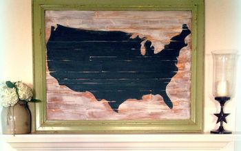  Quadro-negro rústico com o mapa dos Estados Unidos.