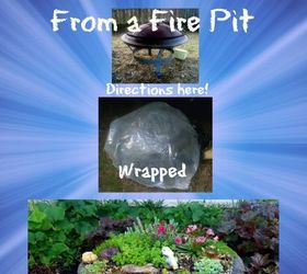 hypertufa planter fire pit tutorial, gardening, repurposing upcycling