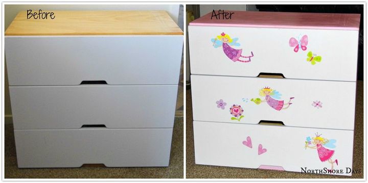 quick girls drawer makeover, painted furniture