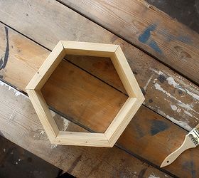 make honeycomb hexagon display shelves, bedroom ideas, diy, how to, wall decor, woodworking projects