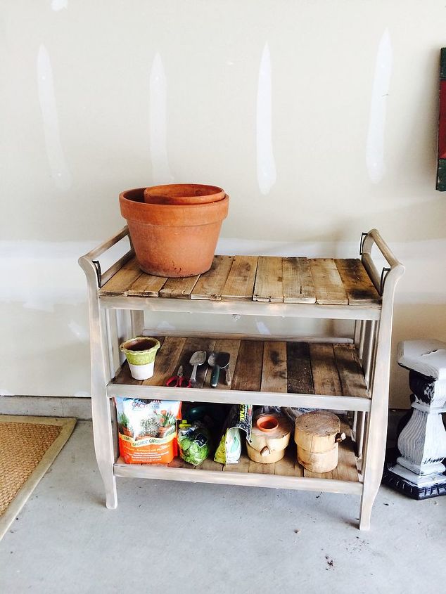 say hello to me perry potting table, painted furniture, repurposing upcycling