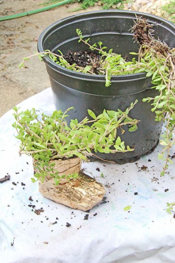 trash to treasure garden gnome foot planter, crafts, gardening, repurposing upcycling