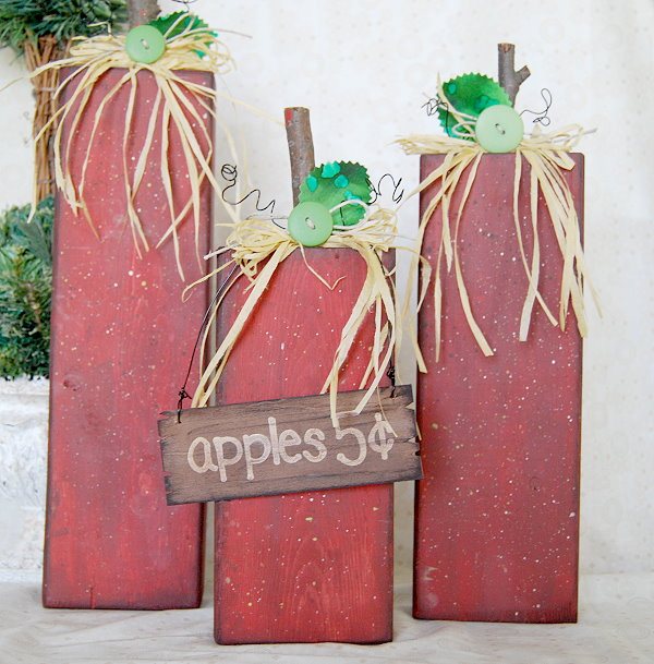 crafts apple blocks decor planks wood two by four, crafts, home decor
