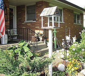 garden ideas bird feeder repurposed pallets bedframe, diy, outdoor living, repurposing upcycling, woodworking projects