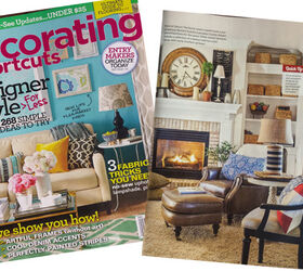 stencil sighting in budget decorating magazine, home decor, living room ideas, painting, window treatments