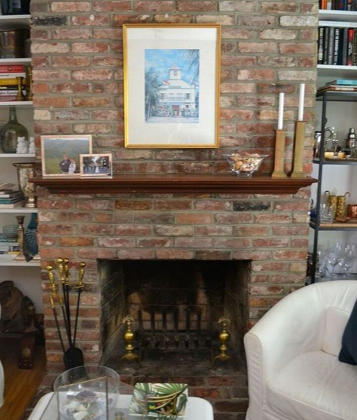 Painted Brick Fireplace White Hometalk Painted Brick Fireplace White Hometalk