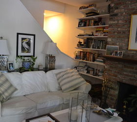 painted brick fireplace white redo, concrete masonry, home decor, living room ideas, painting, Before