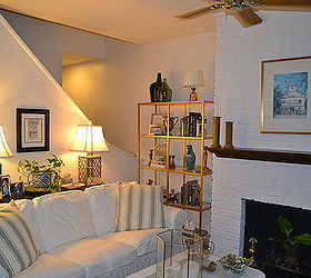 painted brick fireplace white redo, concrete masonry, home decor, living room ideas, painting, After