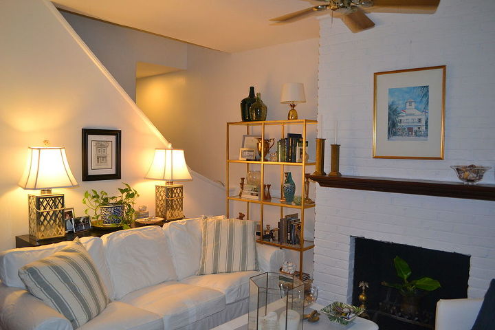 painted brick fireplace white redo, concrete masonry, home decor, living room ideas, painting, After