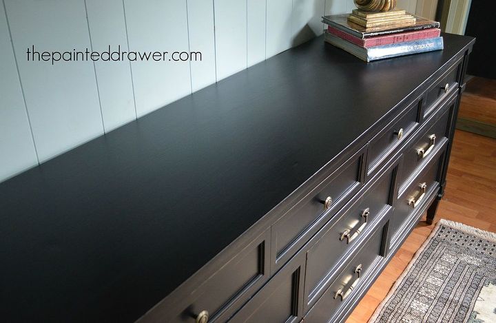 Painting Wood Dresser to Black & Gold Glam | Hometalk Painting Wood Dresser to Black & Gold Glam | Hometalk
