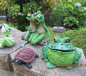 garden ideas totems art painting planters, concrete countertops, flowers, gardening, repurposing upcycling, succulents, More of my little creatures