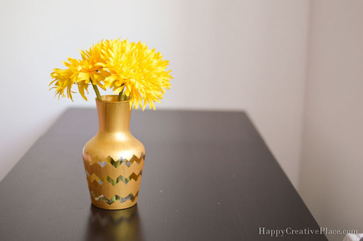 diy chevron vase acrylic paint, crafts, home decor