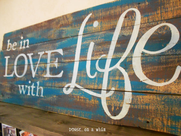 pallet sign art wood love life, crafts, home decor, pallet, repurposing upcycling, wall decor