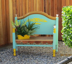 bench made from old found bed frame, This the finished look and only cost little