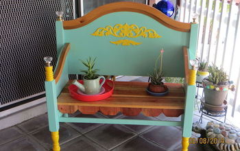 Bench Made From Old Found Bed Frame.