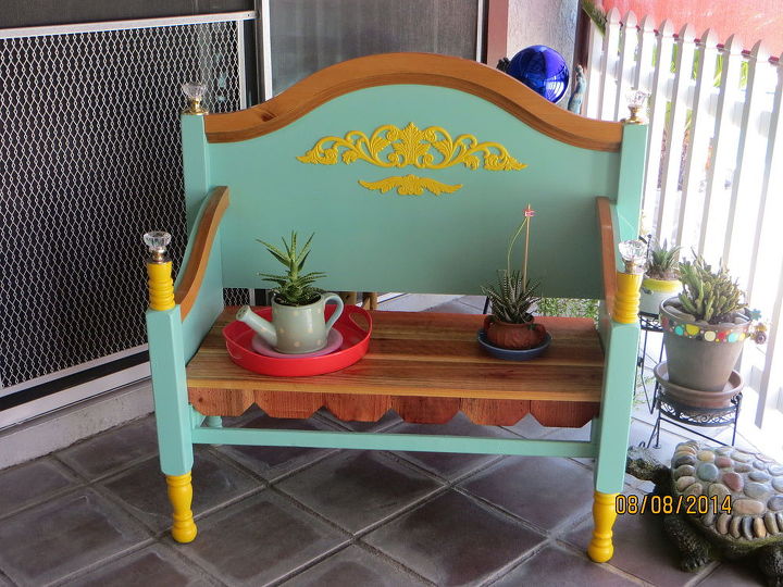outdoor furniture bench bed frame repurpose upcycle, diy, outdoor furniture, repurposing upcycling