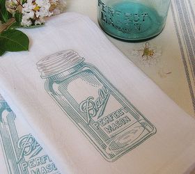easy mason jar tea towels, crafts, mason jars