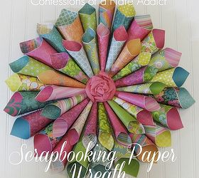 diy wreath scrapbooking paper, crafts