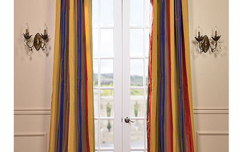 Kaleidoscope Faux Silk Taffeta Stripe Curtain